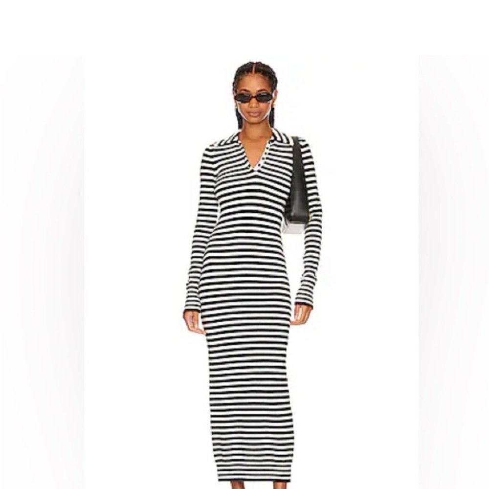 Striped Black and White Maxi Dress